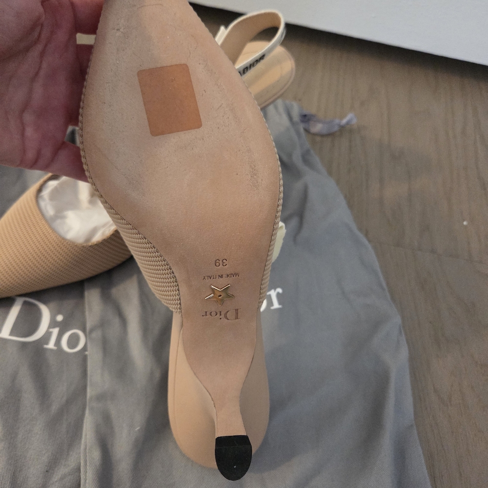 Dior Women's Tan Slingback Shoes - Picture 3 of 8